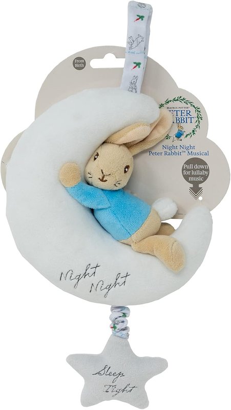 Peter Rabbit Musical Night Toy Baby Cot Plush Lullaby Soother Beatrix Potter Peter Rabbit