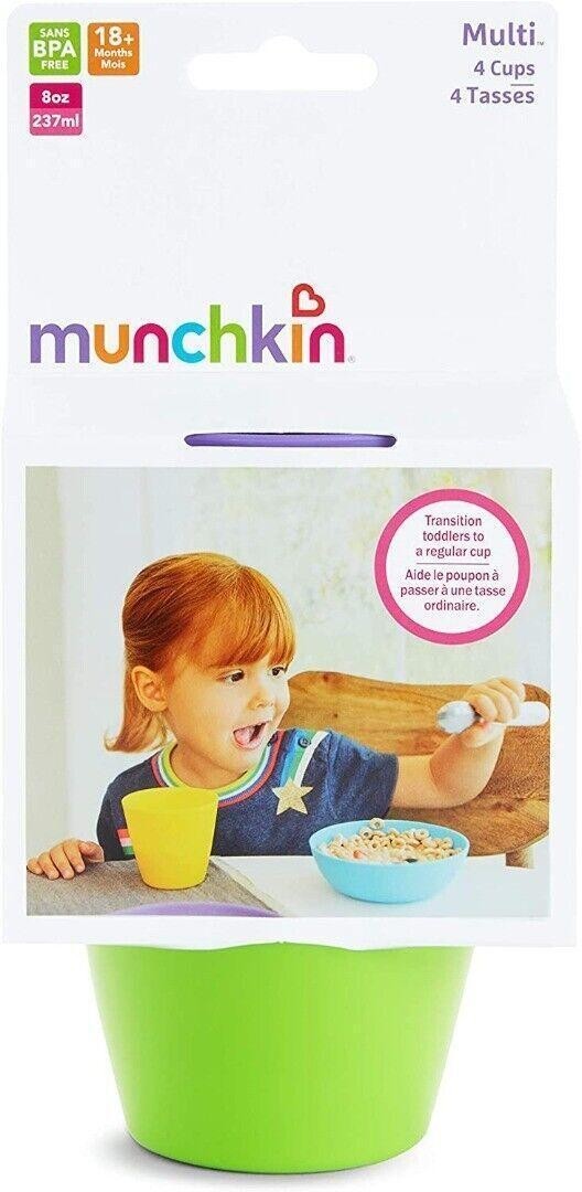 Munchkin Baby Trainer Drinking Coloured Cups First Cup BPA Free 18m+ 4pk Munchkin