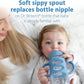 Dr Browns Wide Neck Sippy Bottle Silicone Handles Soft Spout 9oz BPA Free Blue Dr. Brown?s
