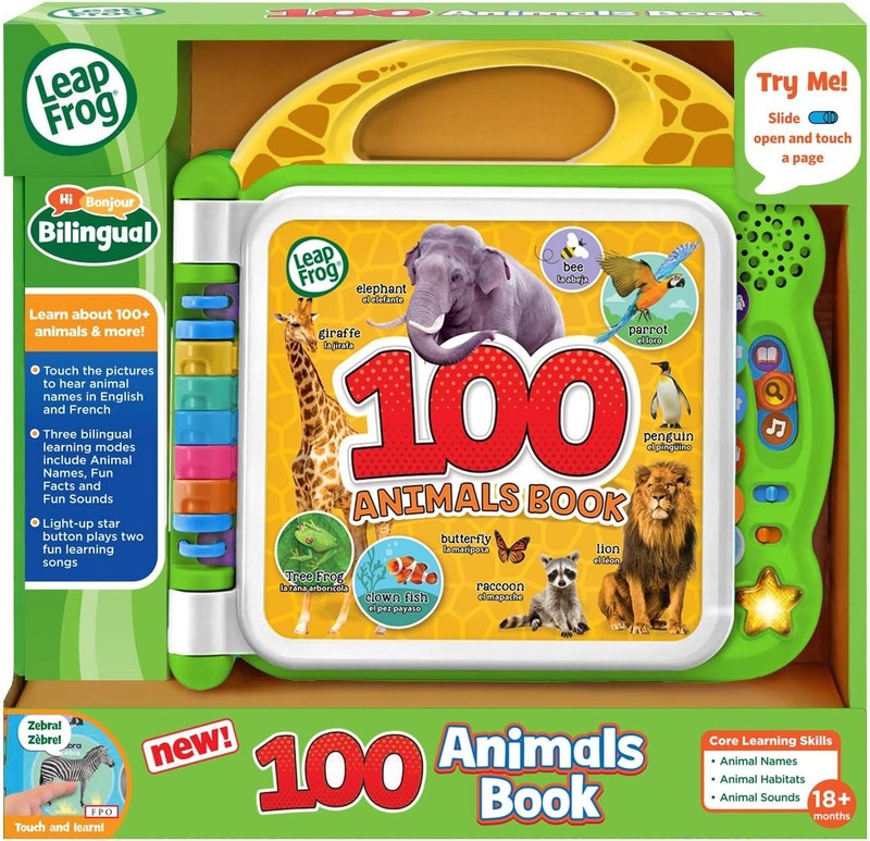 LeapFrog 100 Animals Book Baby Learning Toy Sounds Words Educational Kids Gift LeapFrog