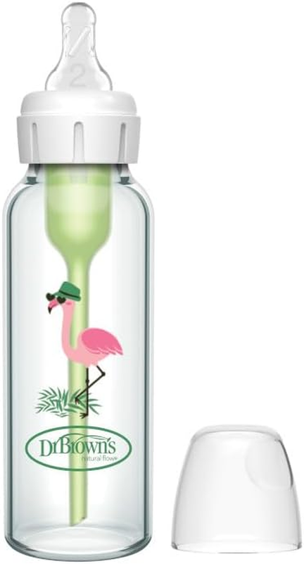 Baby Feeding Glass Bottle Dr Browns Narrow Neck Options 250ml Flamingo Dr. Brown?s