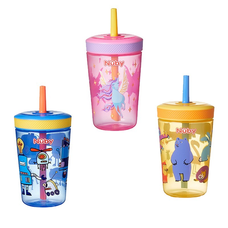 Nuby Baby Toddler Sip It Swirler Straw Drinking Training Cup 14oz 18m+ nuby