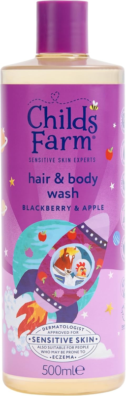 Childs Farm Kids Hair Body Wash Blackberry Apple Sensitive Skin Tear Free 500ml Childs Farm