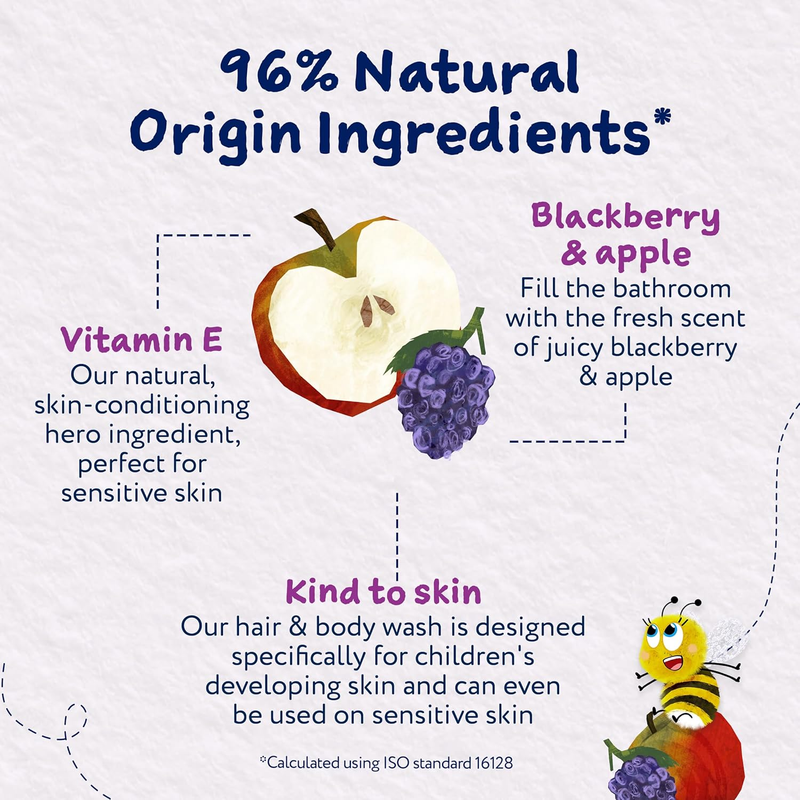 Childs Farm Kids Hair Body Wash Blackberry Apple Sensitive Skin Tear Free 500ml Childs Farm