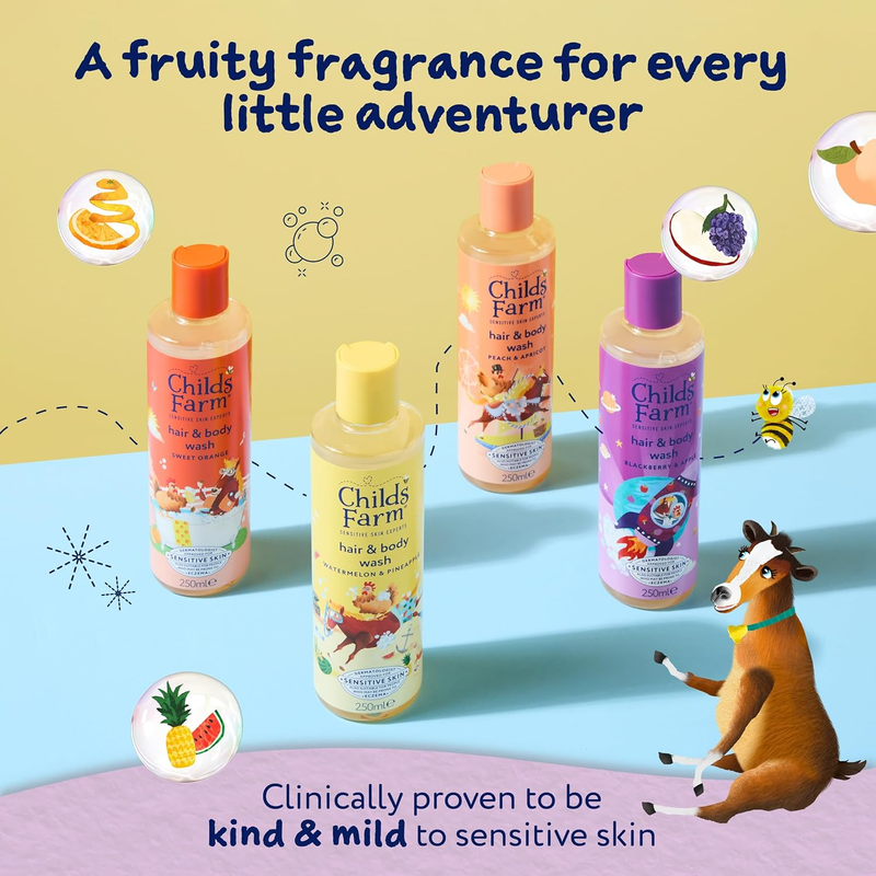 Childs Farm Kids Hair Body Wash Blackberry Apple Sensitive Skin Tear Free 500ml Childs Farm