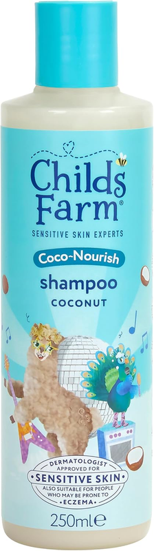Childs Farm Coco Nourish Shampoo Kids Coconut Gentle Tear Free Curly Hair 250mls Childs Farm