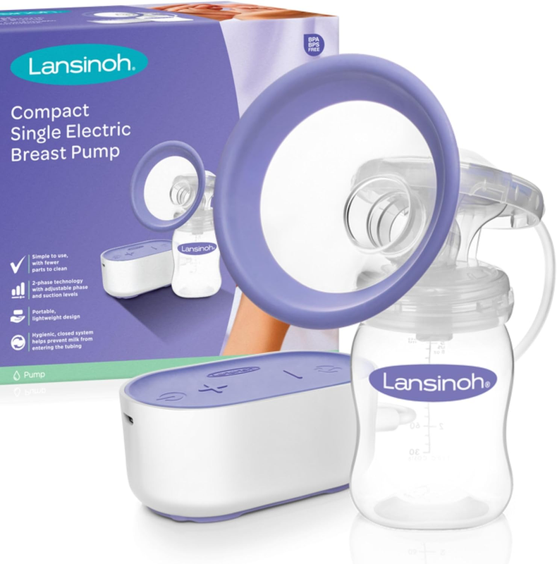 Electric Breast Pump Lansinoh Single Portable Compact USB Mains Breastfeeding Lansinoh
