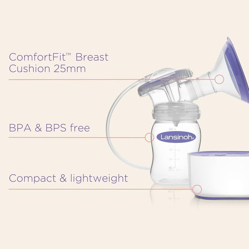 Electric Breast Pump Lansinoh Single Portable Compact USB Mains Breastfeeding Lansinoh