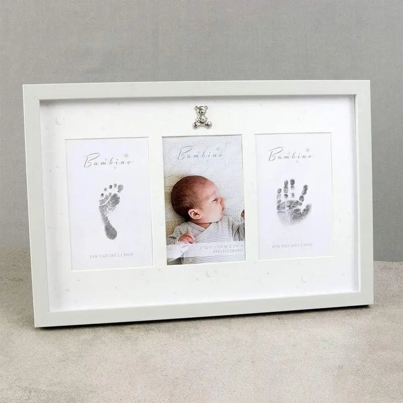 Baby Hand Footprint Kit Newborn Keepsake Frame Juliana Bambino Grey Ink Pad Gift Unbranded