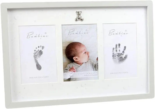 Baby Hand Footprint Kit Newborn Keepsake Frame Juliana Bambino Grey Ink Pad Gift Unbranded