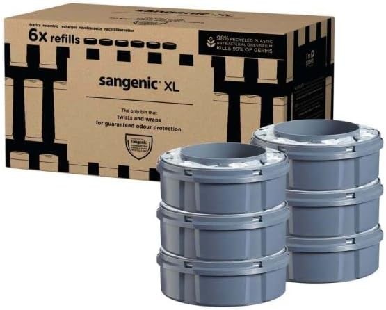 Tommee Tippee Nappy Bin Refills XL Cassettes Pack Six Sangenic Diaper Disposal R Tommee Tippee