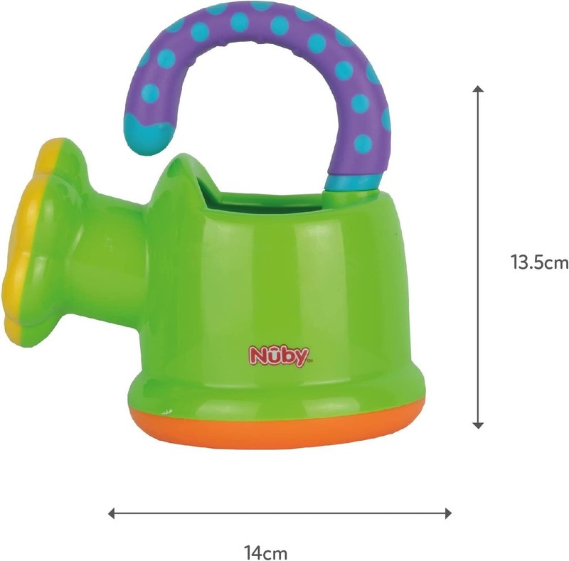 Baby Bath Toy Watering Can Nuby Fun Easy Hold Outdoor Toddler Green 6 Months N�by
