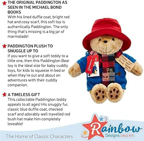 Paddington Bear Teddy Plush Large Cuddly Rainbow Designs Scarf Premium Gift Toy Paddington Bear Teddy Plush