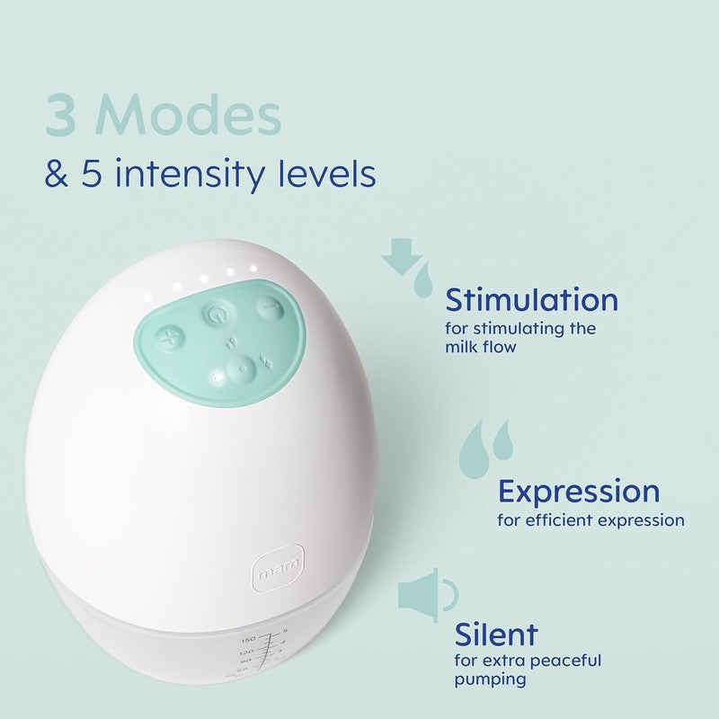 Double Wearable Breast Pump Hands Free Electric MAM Move Silent Portable Set MAM