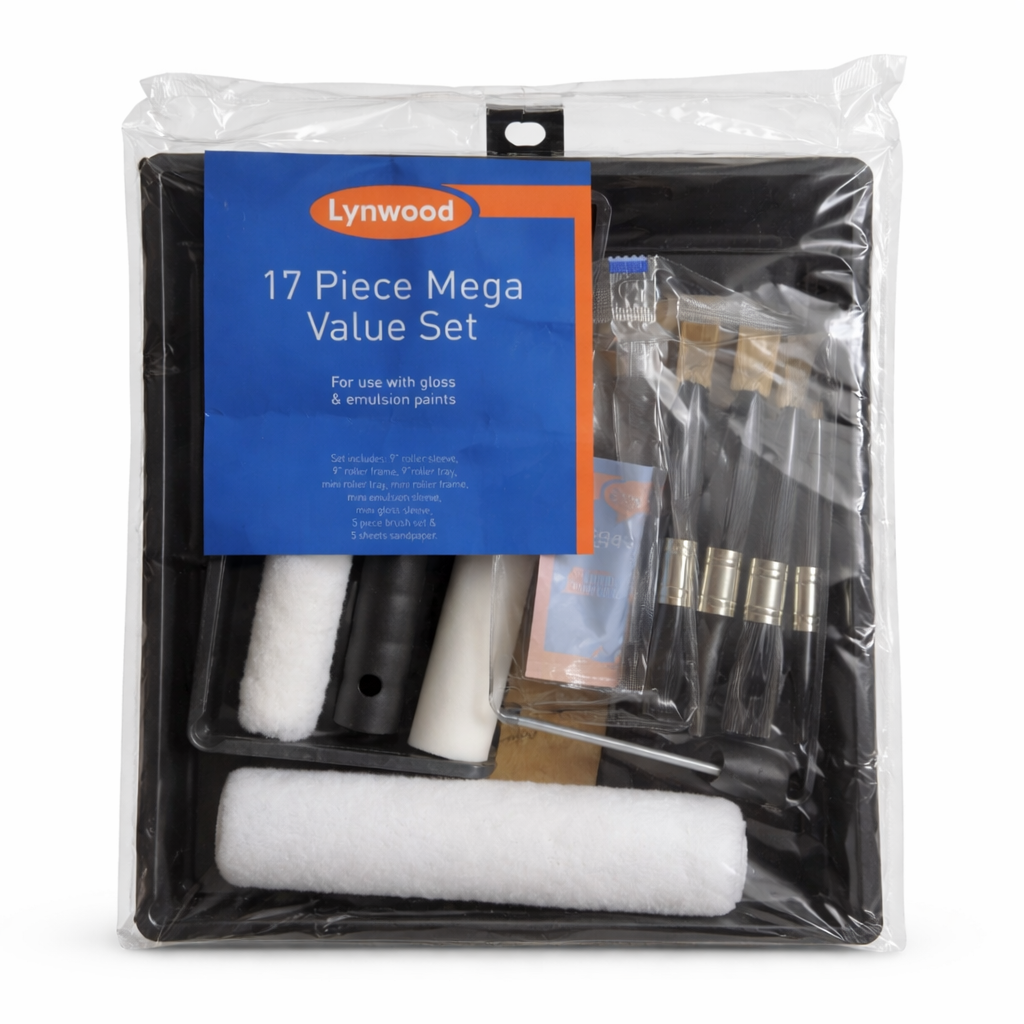 Lynwood Paint Kit Roller Brushes 17 Piece Decorating Set Walls Ceilings DIY Unbranded