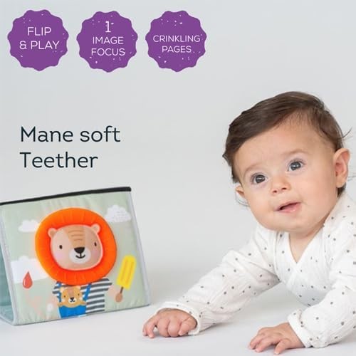 Taf Toys Savannah Tummy Time Newborn Baby Book Double Sided Sensory Mirror taf