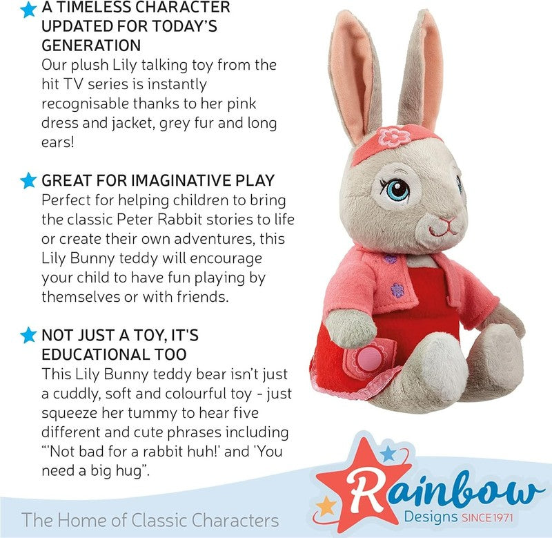 Beatrix Potter Lily Bobtail Bunny Soft Toy Baby Toddler Gift Plush Rabbit Doll betrix