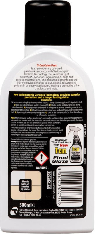 Car Scratch Remover Polish Restorer Cleaner White Paintwork 500Ml TCut T-Cut