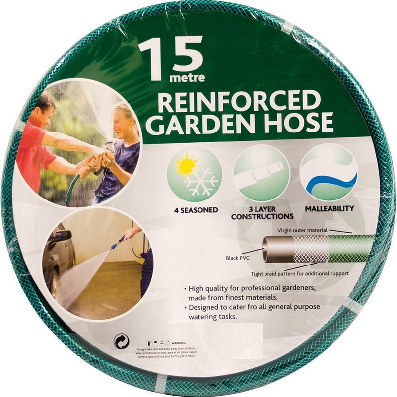 1/2'' Garden Hose Pipe Reinforced PVC 15M Heavy Duty Watering Flexible Outdoor Unbranded