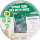 Garden Hose Pipe 15M Reinforced Spray Nozzle Set Durable Flexible Kit Marksman
