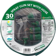 Garden Hose 30M Reinforced Pipe Spray Nozzle Set Fittings Heavy Duty Does not apply