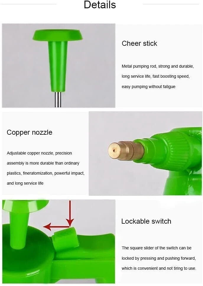 Pressure Sprayer 3.0 L Garden Pump Weed Killer Bottle Hand Spray Gun Allotment Unbranded