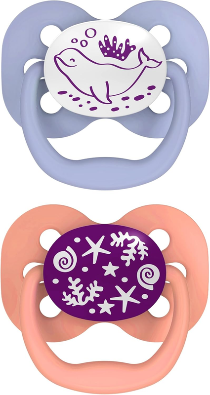 Dr Browns Baby Soother Glow Silicone Dummy Pink 0-6 Months Twin Pack Night Dr. Brown?s