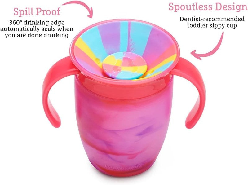 Munchkin Miracle 360 Sippy Cup Baby Trainer Spill Free Handles 7oz Twin Pack Munchkin