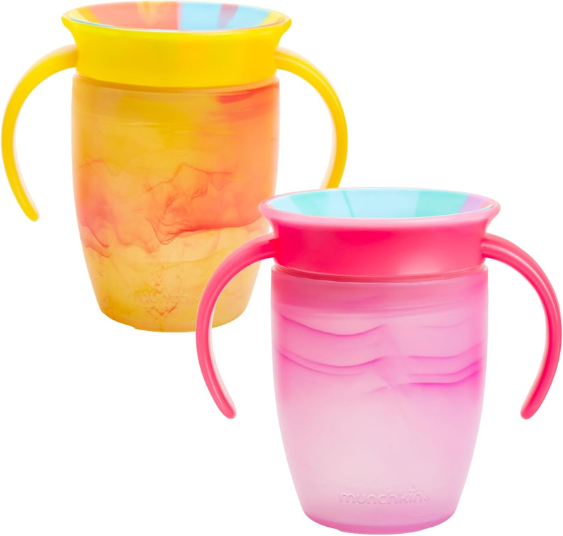 Munchkin Miracle 360 Sippy Cup Baby Trainer Spill Free Handles 7oz Twin Pack Munchkin