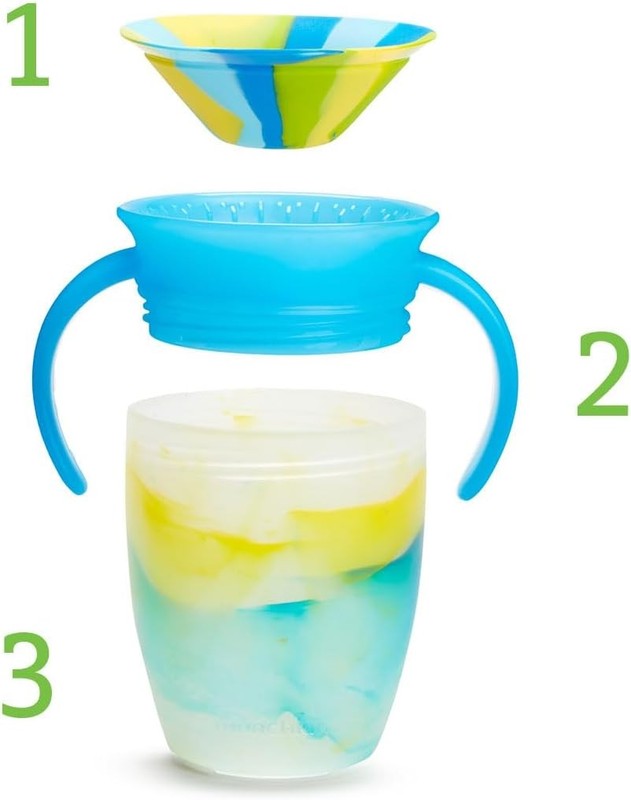 Munchkin Miracle 360 Sippy Cup Baby Trainer Spill Free Handles 7oz Blue Twin Munchkin