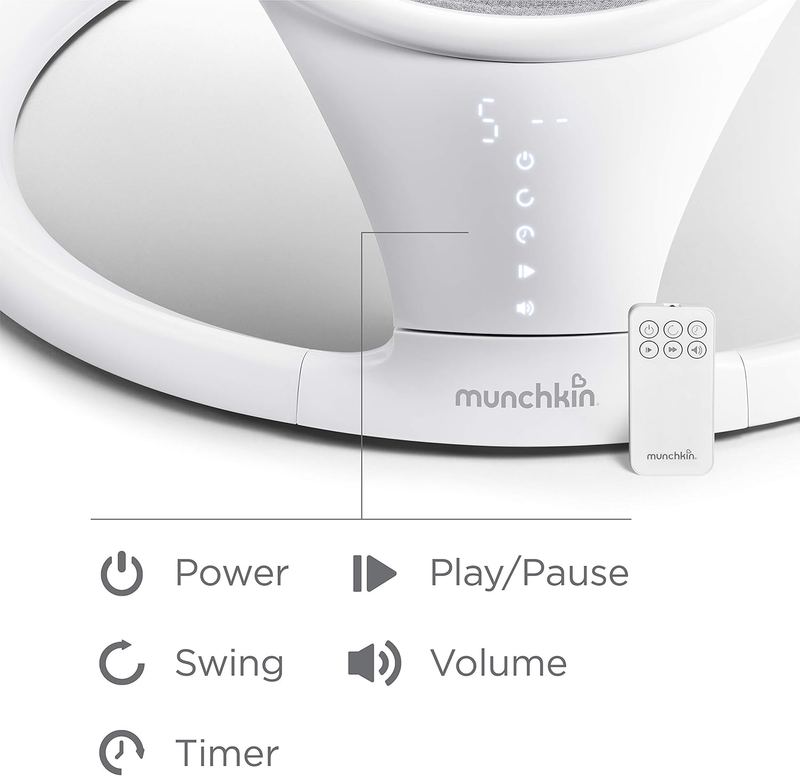 Munchkin Baby Swing Electric Bluetooth Rocker Bouncer Chair Portable White Munchkin