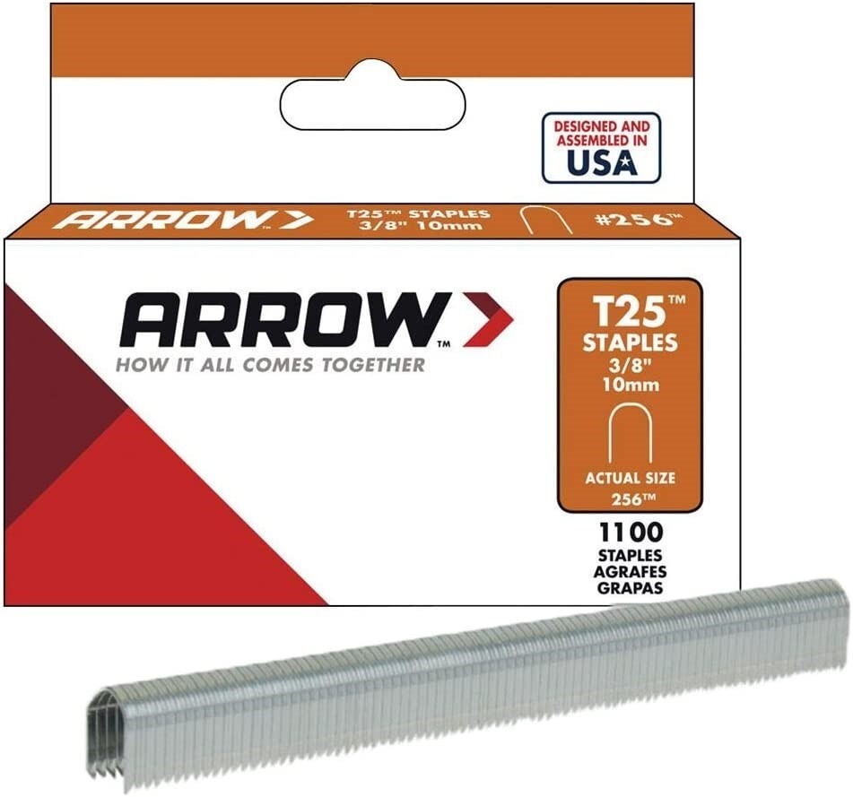 Arrow Staples T25 T2025 ET2025 10mm (3/8'') Stapler Heavy Duty Box Of 1100 Arrow