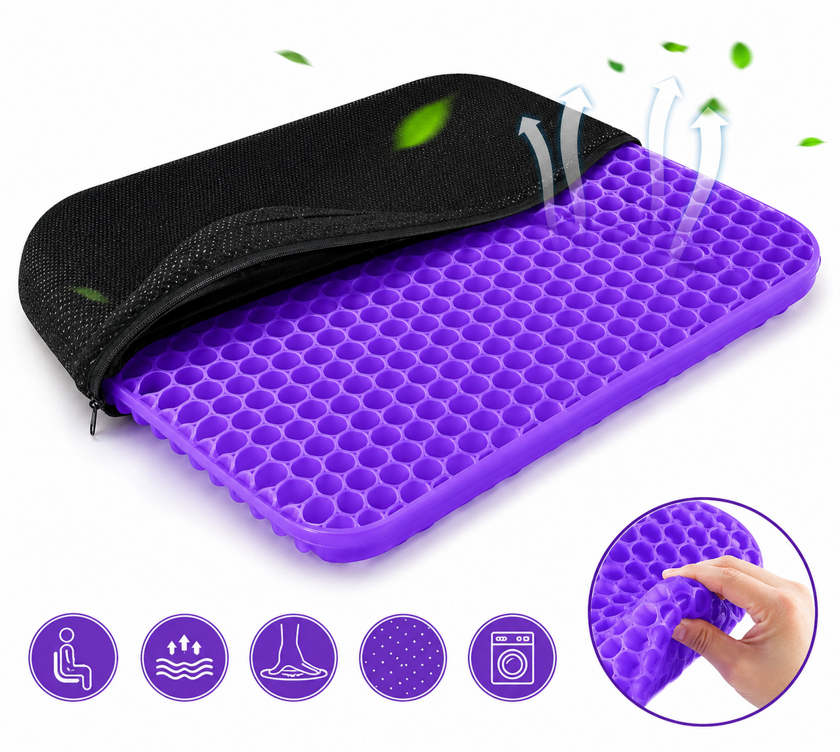 Gel Seat Cushion Pressure Relief Office Chair Car Support Breathable Non Slip Dealforanyoccasion