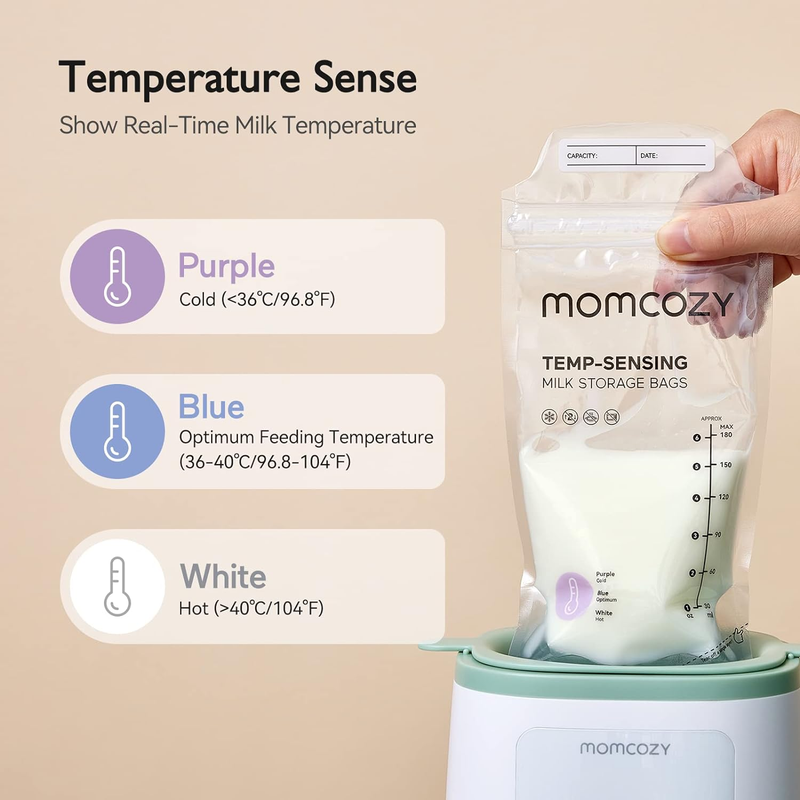 Breastmilk Storage Bags Temp Sensing Leakproof 6Oz Disposable Momcozy 50 Unbranded