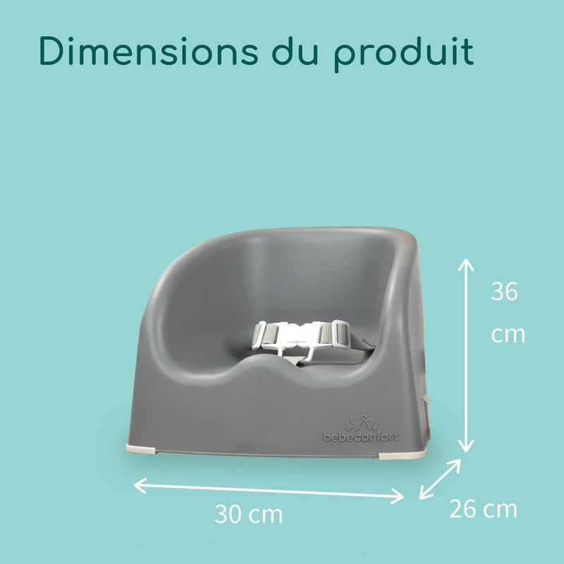 Bebeconfort Booster Seat Toddler Portable High Chair Dining Feeding Safety Grey Unbranded