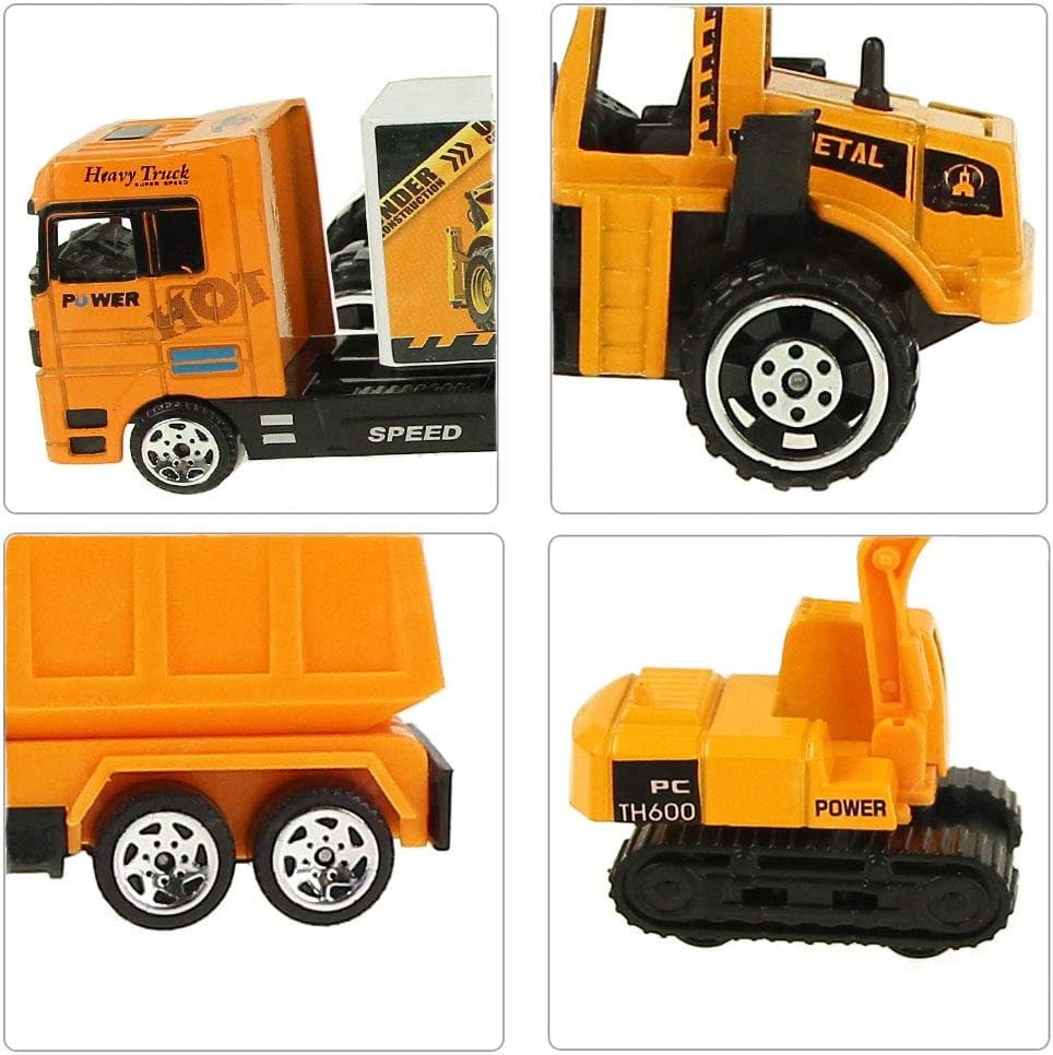 Construction Truck Toy Set Kids Diecast Vehicles Carrier Playset Figures Gift Unbranded