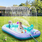 Kids Splash Pad Sprinkler Mat Inflatable Pool Garden Water Play 165Cm Blue Fun Unbranded
