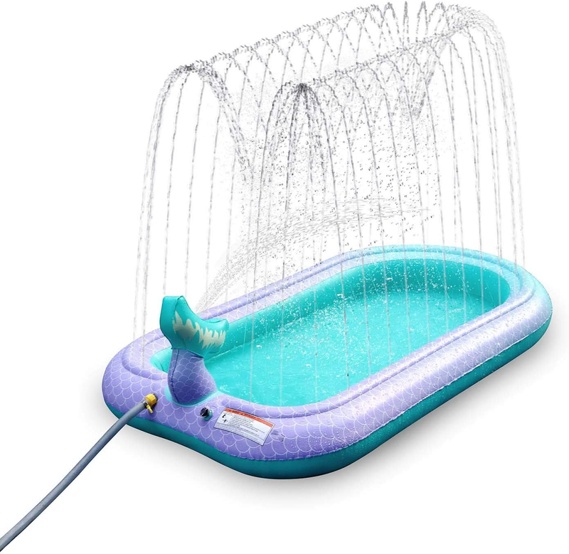 Kids Splash Pad Sprinkler Mat Inflatable Pool Garden Water Play 165Cm Blue Fun Unbranded