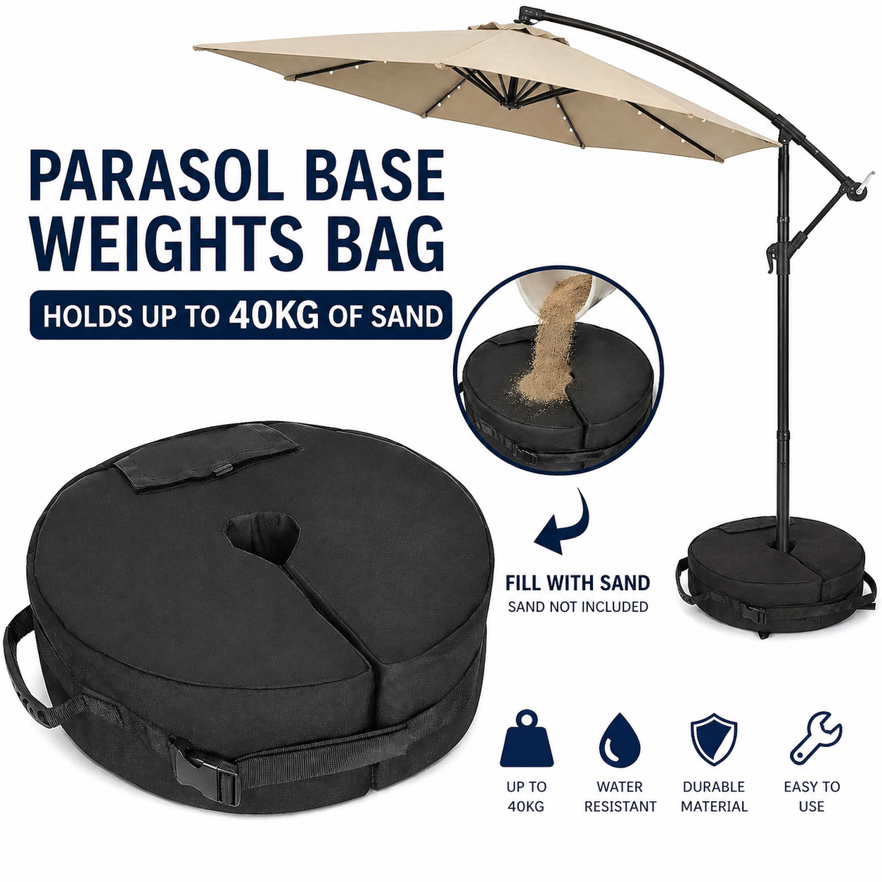 Parasol Base Weight Bag Heavy Duty Sand Fill Patio Umbrella Stand Stabiliser Unbranded