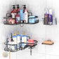 Corner Shower Caddy Shelf Basket Adhesive Bathroom Storage Hooks Black Rack Unbranded