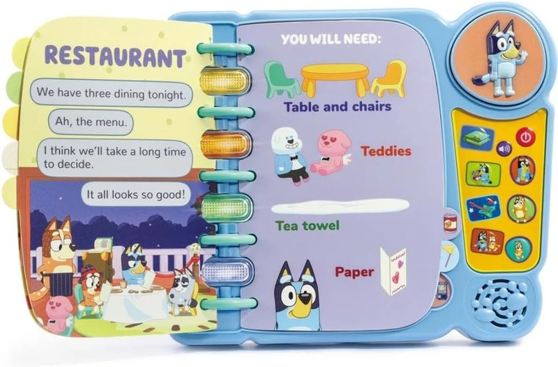 VTech Bluey Book Games Interactive Learning Toy Kids Story Modes Sounds Fun VTech