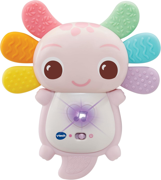 Baby Teether Sensory Toy Pink Axolotl Lights Melodies Silicone Textured Infant VTech