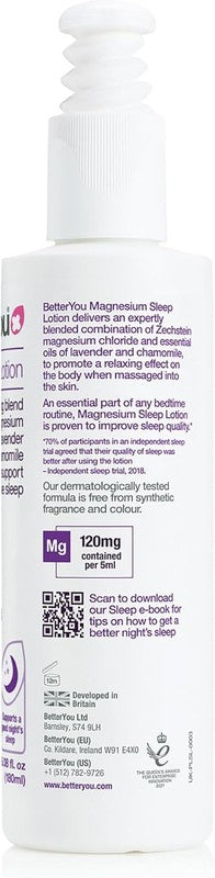 BetterYou Magnesium Sleep Lotion Relaxation Muscle Calm Lavender Chamomile BetterYou
