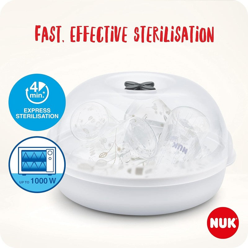 NUK Microwave Steriliser Baby Bottle Steam Cleaner 4 Bottle Quick Hygienic Set - Deal For Any Occasion
