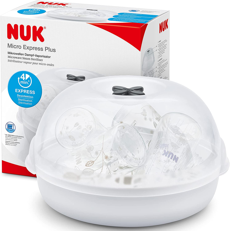 NUK Microwave Steriliser Baby Bottle Steam Cleaner 4 Bottle Quick Hygienic Set - Deal For Any Occasion
