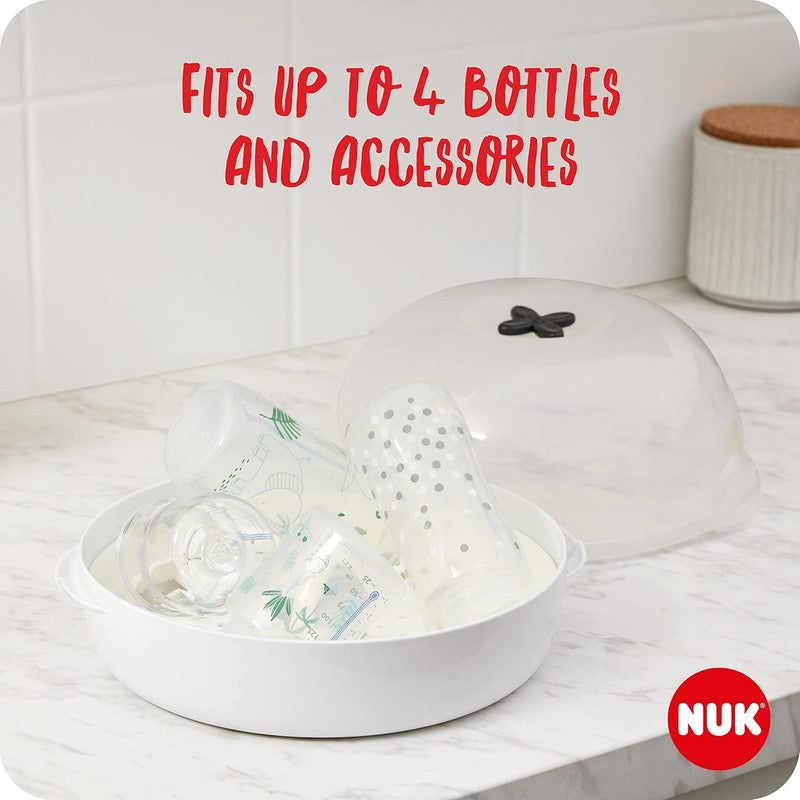 NUK Microwave Steriliser Baby Bottle Steam Cleaner 4 Bottle Quick Hygienic Set - Deal For Any Occasion