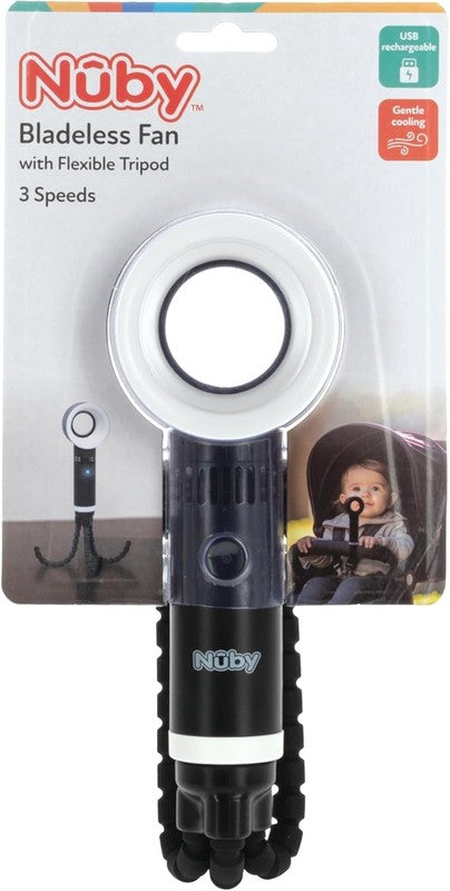 Nuby Pram Fan Portable Bladeless Rechargeable Quiet Tripod Flexible Cooling - Deal For Any Occasion