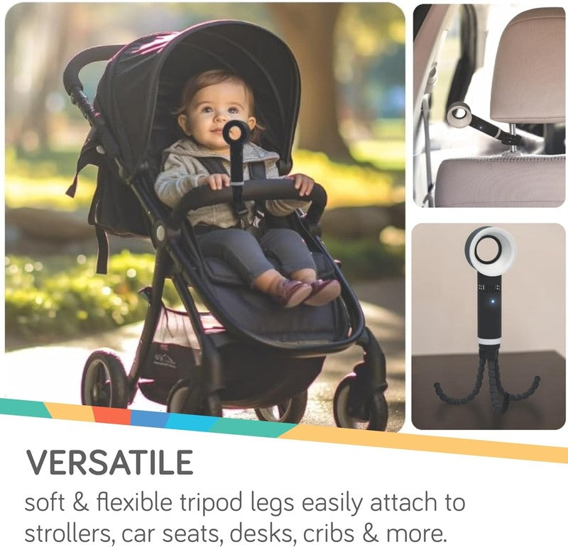 Nuby Pram Fan Portable Bladeless Rechargeable Quiet Tripod Flexible Cooling - Deal For Any Occasion