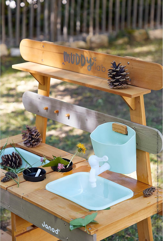 Janod Mud Kitchen Outdoor Wooden Kids Play Set Garden Toy FSC Accessories Lab janod