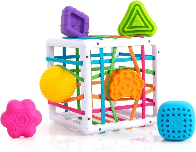 Fat Brain Toys InnyBin Shape Sorter Baby Sensory Motor Skills Toy Learning Fat Brain Toys